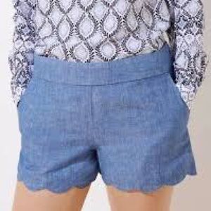 Scalloped Linen Shorts from the LOFT
